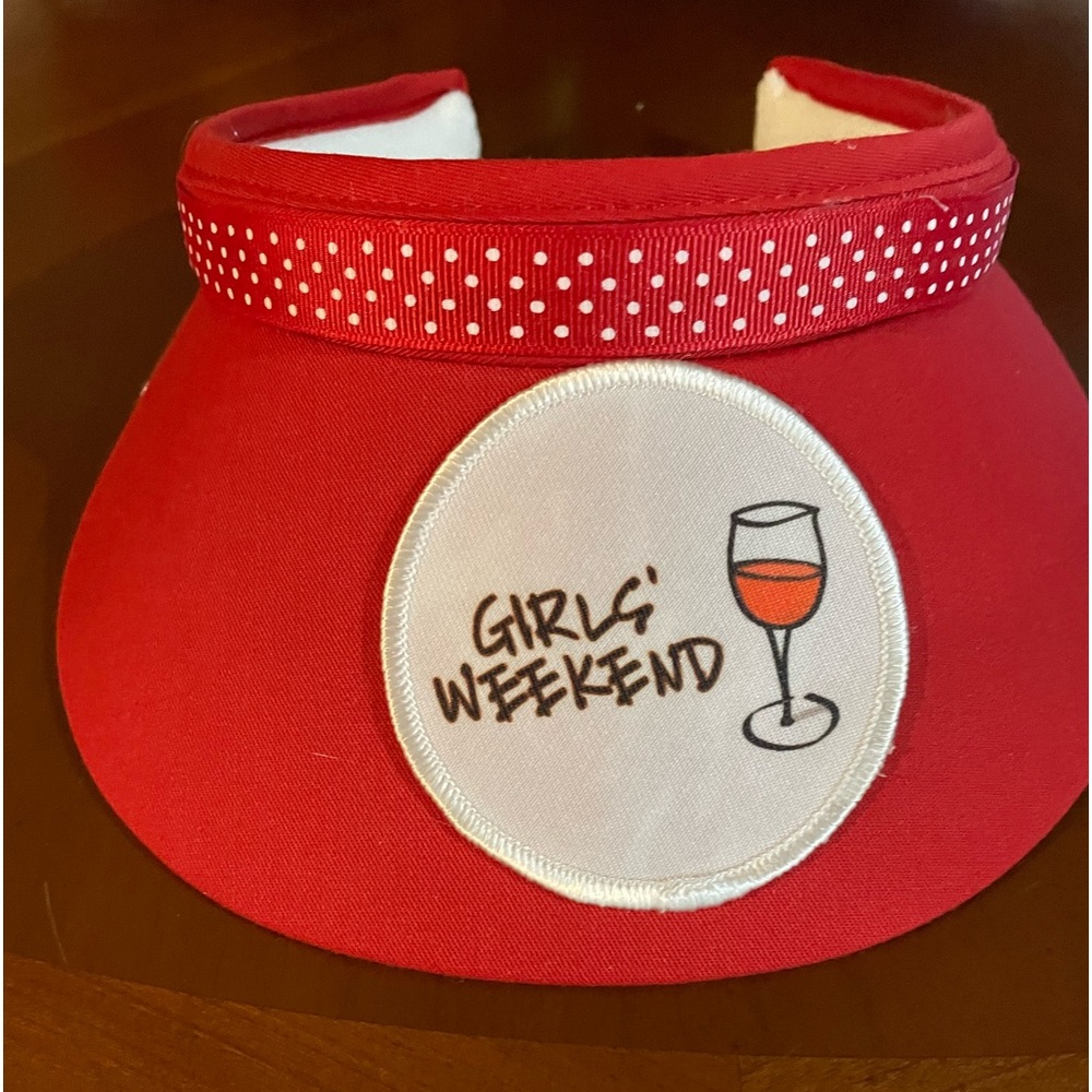 Red cocktail Sun visor,  Sun visors for 5 o'clock cocktails